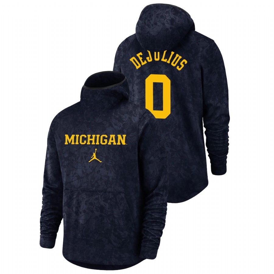 Michigan Wolverines Men's NCAA David DeJulius #0 Navy Spotlight Team Logo Pullover College Basketball Hoodie DLW0149OE
